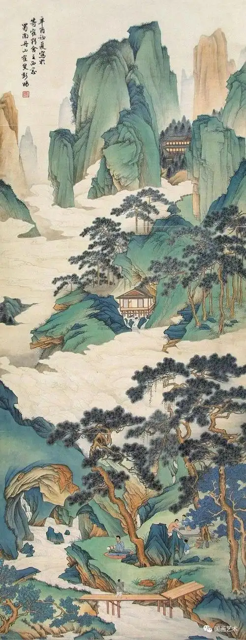 清代名家彭暘青绿山水欣赏