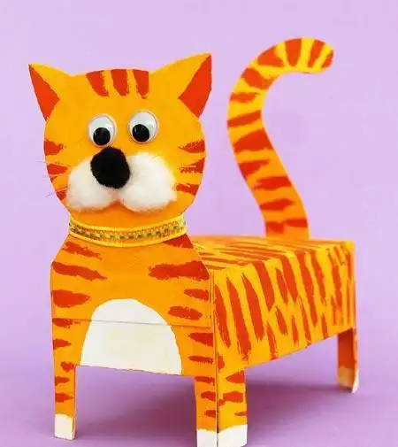 少儿手工-纸盒小猫教程