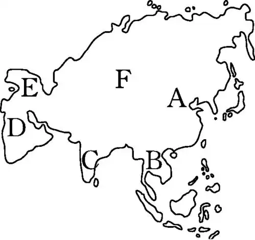 亚洲地形气候图简笔画 手绘 线稿 1080810亚洲地形图轮廓简笔画的步骤