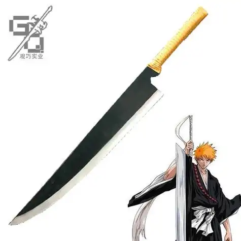 死神黑崎一护始解斩月道具刀 月牙天冲斩魂 pu橡胶动漫刀剑武器