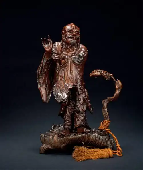 清 根木雕达摩像