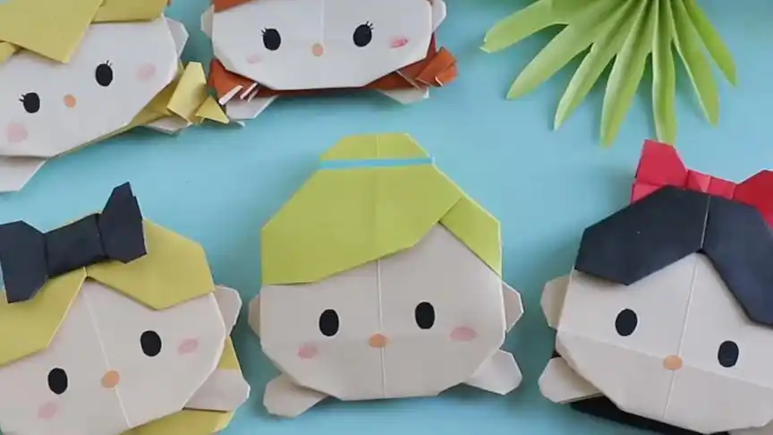 文学网头部折纸 手工折纸大全-蒲城教育文学网折纸人物制作步骤图解