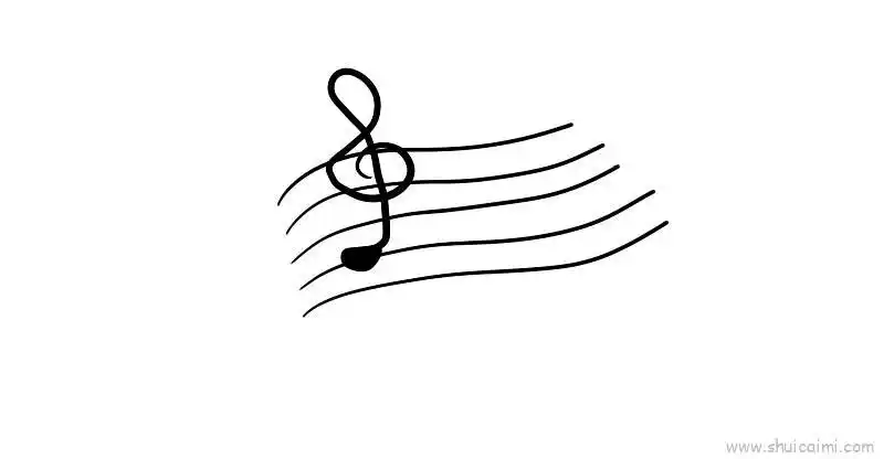 五线谱儿童画怎么画五线谱简笔画顺序