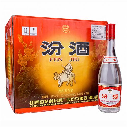 红盖玻汾475ml*12瓶整箱装清香型国产白酒(老款红盖 2019年左右产品)