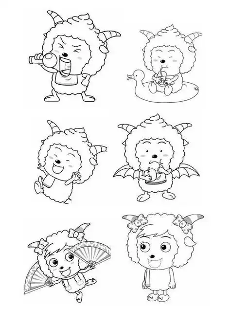 喜羊羊简笔画简单 喜羊羊简笔画