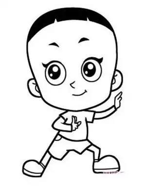 大头儿子人物简笔画图片:打太极拳的大头儿子