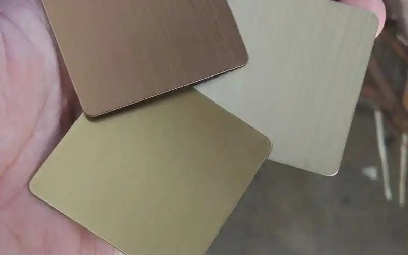 香槟金玫瑰金钛金拉丝不锈钢对比
