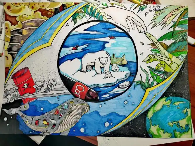 气候变化与健康主题绘画