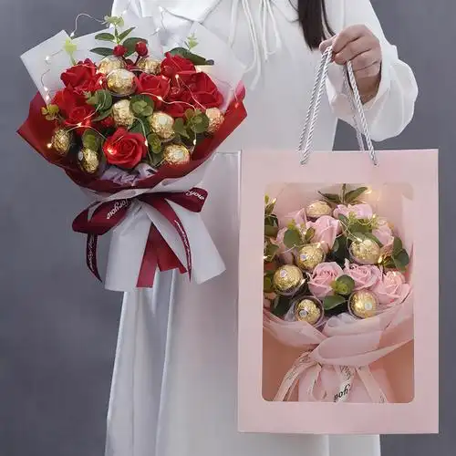 创意费列罗巧克力零食花束糖果玫瑰花表白送男女朋友儿童生日礼物