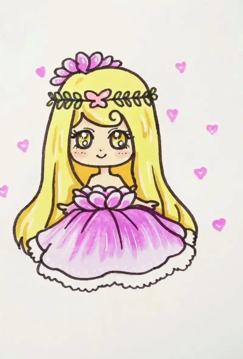 小公主怎么画?#简笔画 #零基础学画画 #画 - 抖音