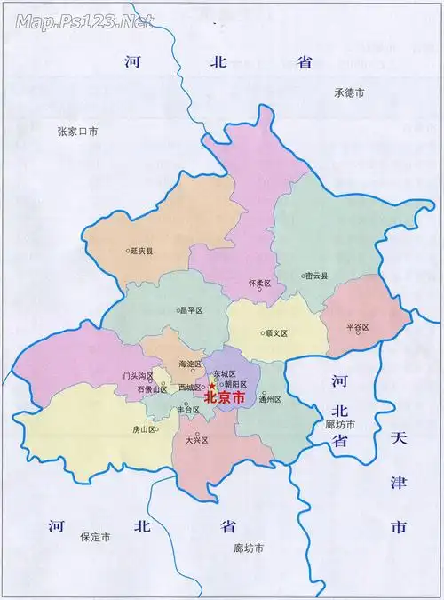 北京行政区划简图_行政简图地图库_地图窝