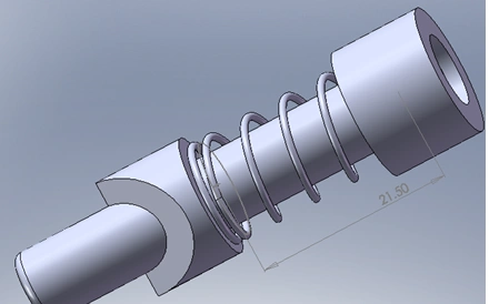 sw中可伸缩弹簧的画法