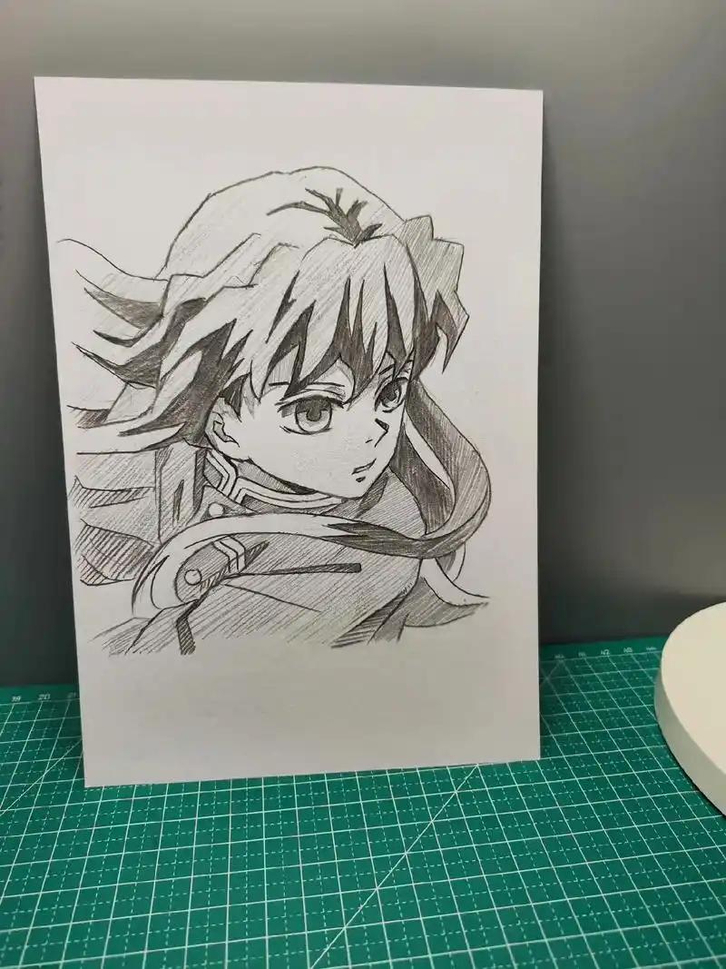 【绘画教程】鬼灭之刃 时透无一郎 过程图  需要的来拿图了# - 抖音