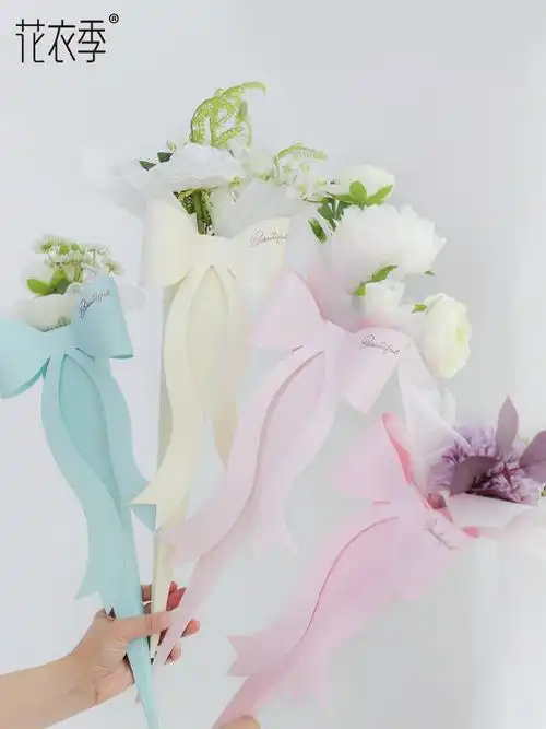 87成交0件母亲节感烫金丝带康乃馨小花束鲜花包装礼品盒蝴蝶结绑带