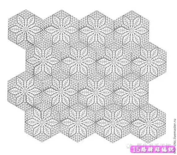 六角花钩针连衣裙的钩法图解