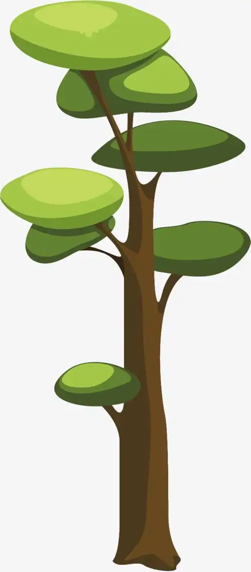 绿树卡通树木矢量图下载
