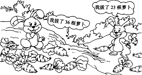 拔萝卜. 一共拔了多少根萝卜?