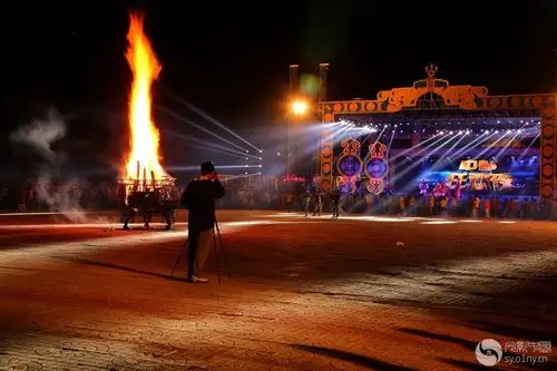 张北坝上草原之夜篝火晚会