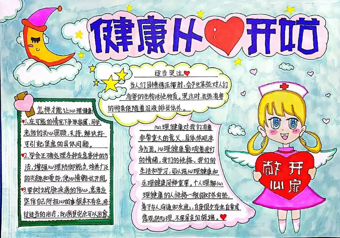 健康从心开始 心理健康手抄报