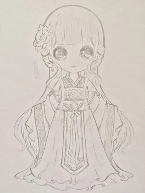 可爱的动漫古风人物简笔画