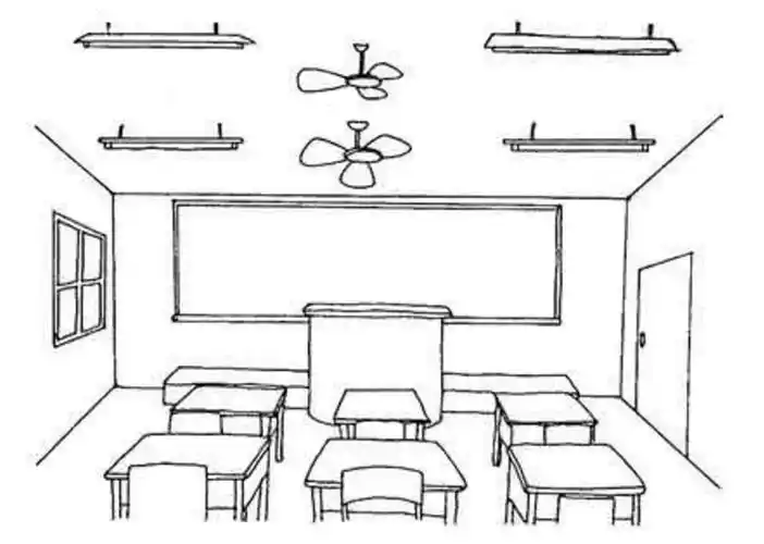 幼儿画在教室里的简笔画