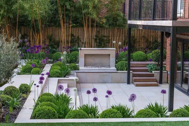 简约时尚现代风别墅庭院花园实景图-成都一方园林设计