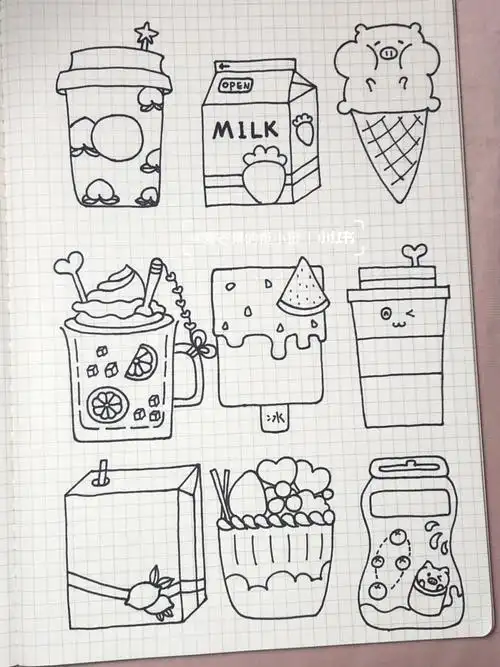 简笔画 手绘教程之食物小零食篇2食物简笔画 手账画法怎样画食物简笔