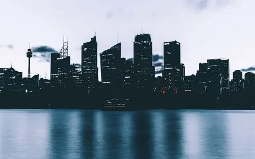 壁纸 城市,摩天大楼,河,黄昏 2880x1800 hd 高清壁纸, 图片, 照片