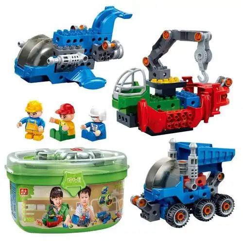 积木玩具早教6539工程机械螺丝刀拧拧 9708[52颗粒]同时拼出3种造型