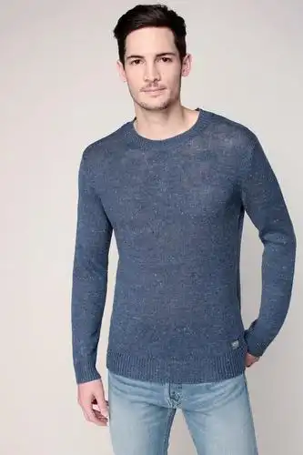 blue mens crew neck sweater
