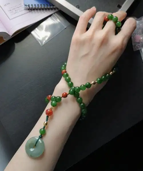 凝萃回流碧玉手持念珠手串项链原创设计翡翠手链
