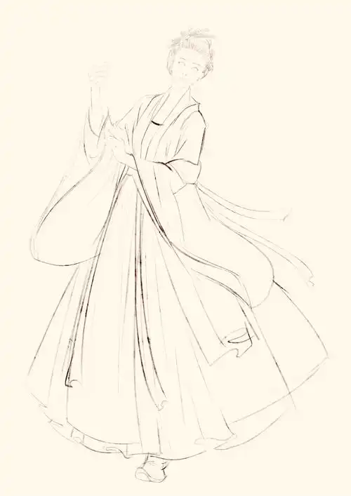 古风汉服插画技法——慕轩-服装画/服装设计手稿 - 穿针引线服装论坛