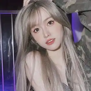 假发女生银色长直发中长发甜美可爱公主造型网红假毛修饰脸型冷灰