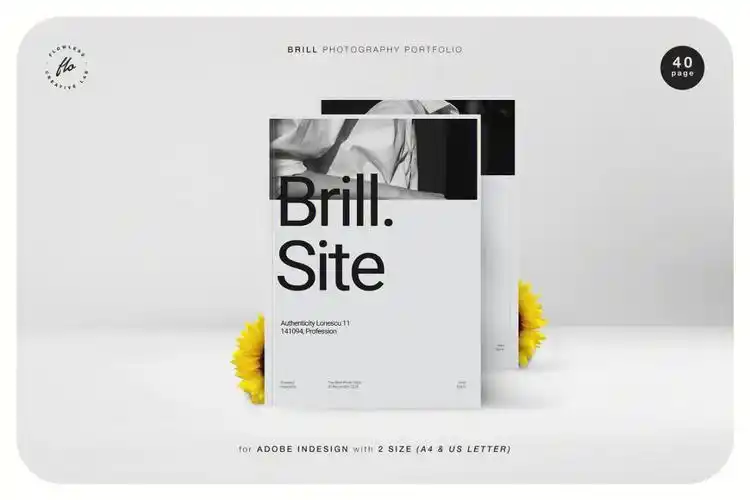 时尚高端专业优雅多用途摄影作品集画册宣传册设计模板,是一个具有22