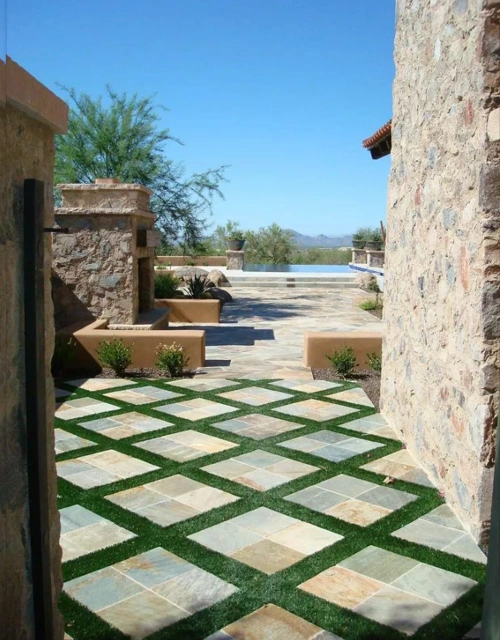 农村院子铺地砖透水砖效果图院内院外讲解全面好看实用