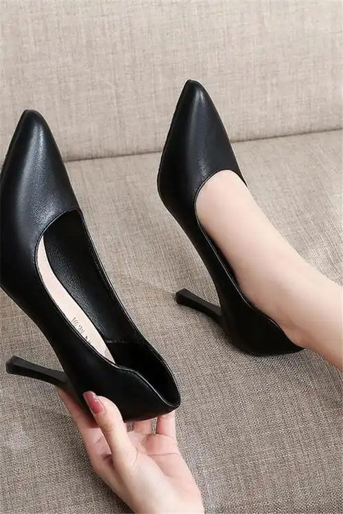 空乘 strong>高跟鞋 /strong>新款百搭单鞋尖头细跟职业工作鞋正装