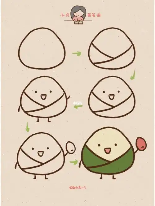 可爱简笔画  #简笔画教程  #简笔画  #端午节  #端午节粽子  #粽子简