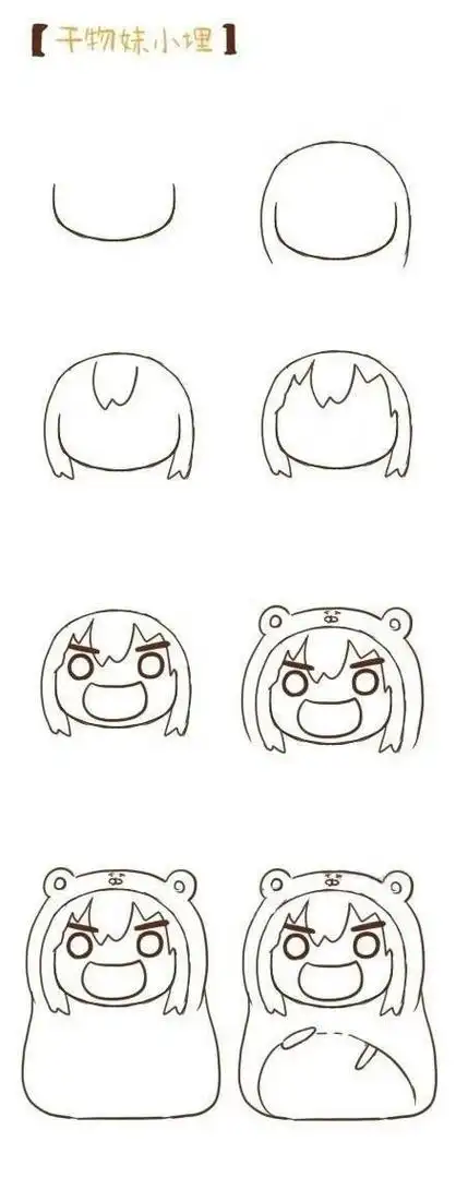 卡通人物简笔画步骤图6