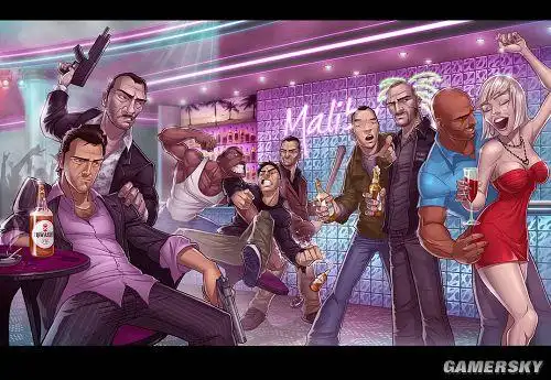gta历代大佬全家福艺术图欣赏