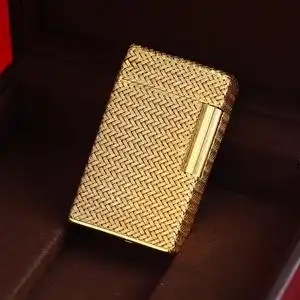 法国dupont都彭打火机18k纯金编织纹都彭l1大号机型带