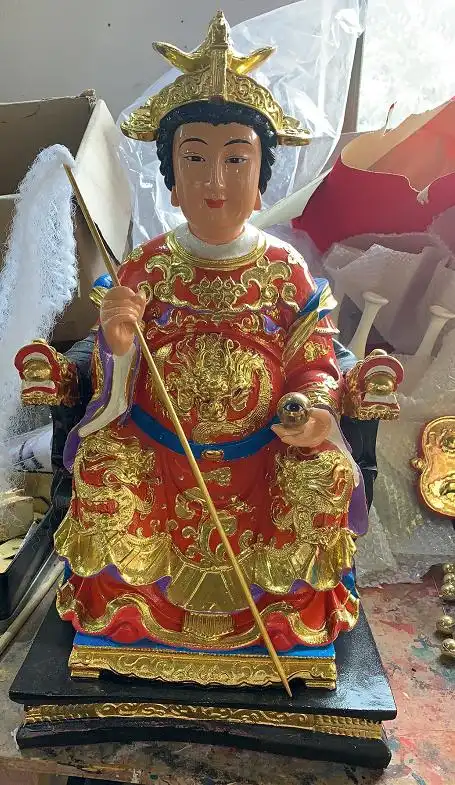 彩绘天盘老母神像瑶池金母图片无生老母佛像厂家河南善缘定制