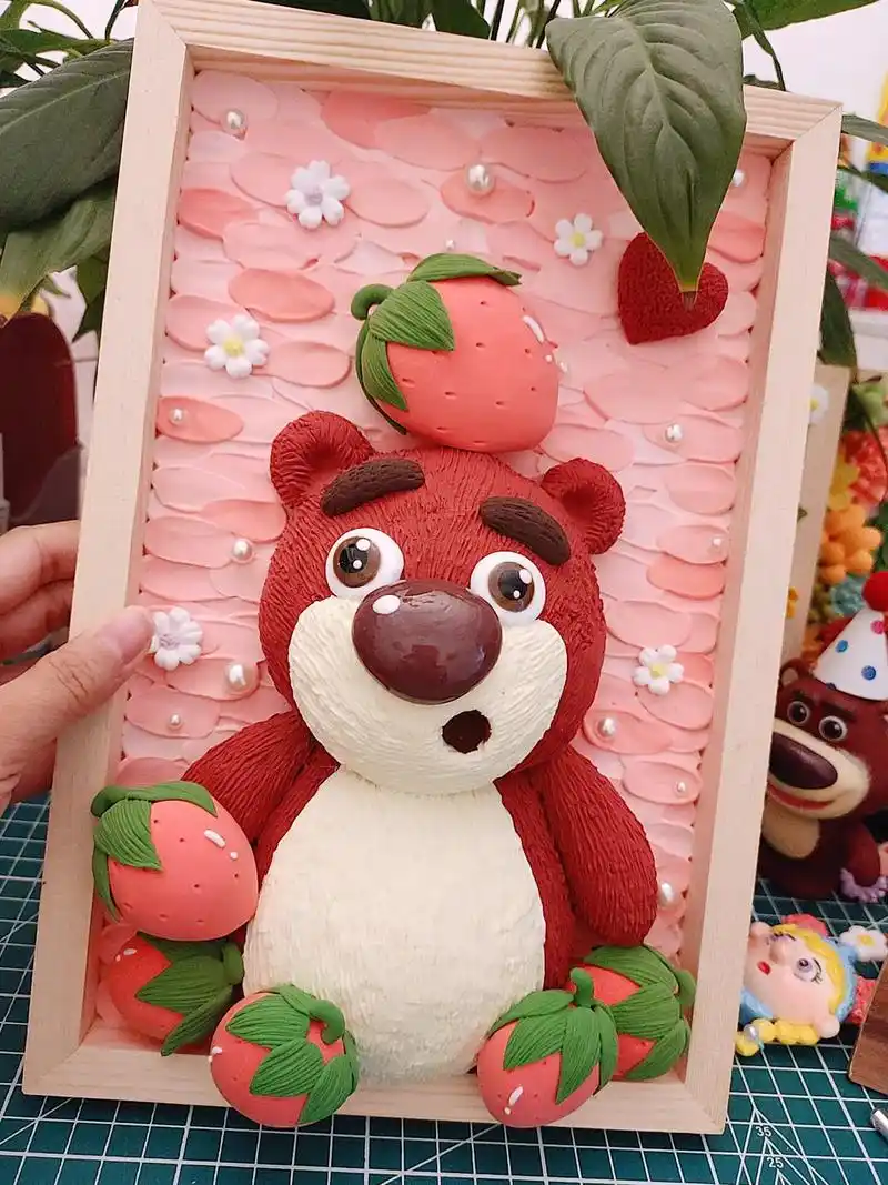 粘土教程#草莓熊 #手工diy - 抖音
