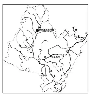 读松花江流域图(下图),读完成下列各题.