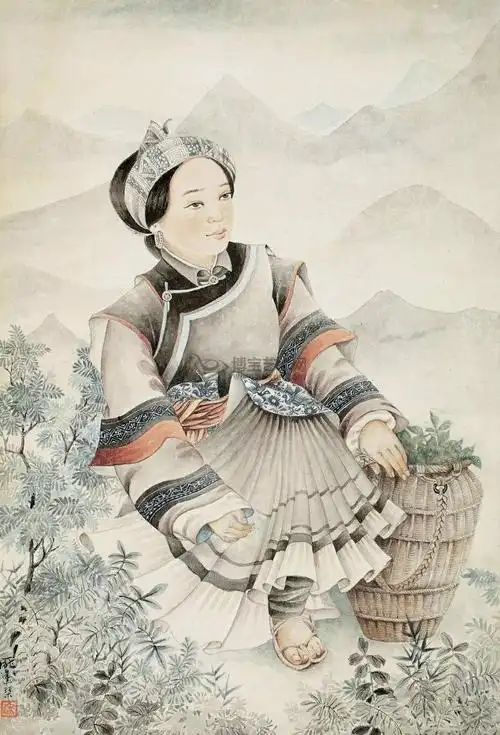 油画-名人佳作 庞薰琹之《贵州山民图篇》