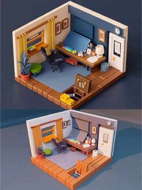 maya建模作业练习室内小场景制作