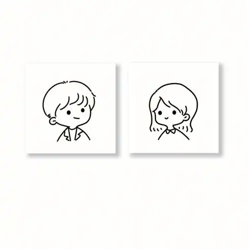 简约男生女生头像情侣头像