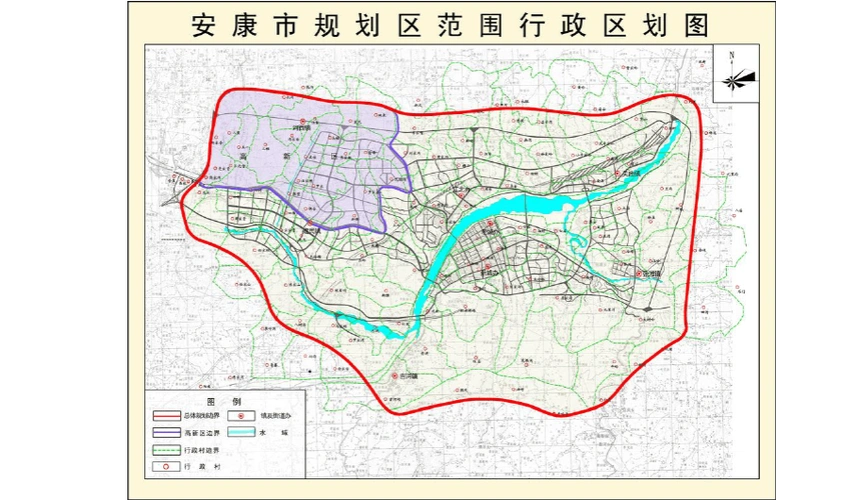 安康市规划区范围行政区划图