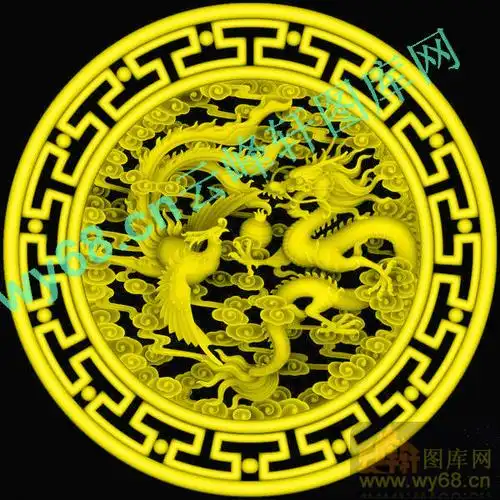 龙凤呈祥挂匾-浮雕雕刻图案-精雕图,jpd图,浮雕图,木雕,家具,玉雕图