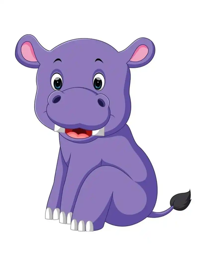 今有河马戏水逗蝴蝶~ 09紫色卡通可爱的河马君带你一起玩闹蝴蝶梦