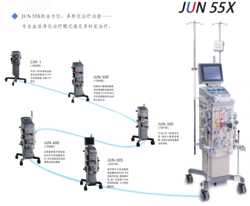 jun 55x是多功能一体化血液净化设备,多样化治疗功能,专业血液净化